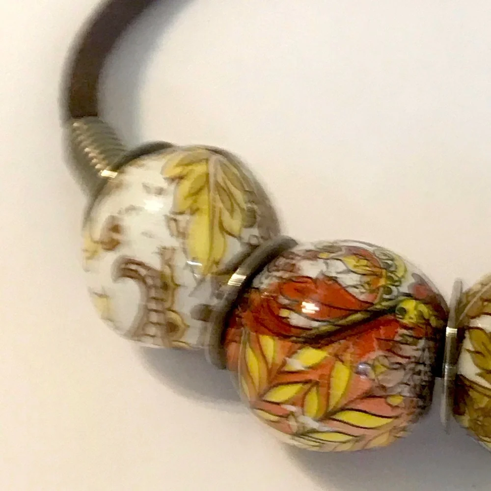 Choker large Venetian hand made beads vintage seventies colors cool on your neck